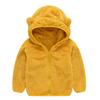 Kids Pure Color Teddy Fur Jackets Children Bear Ear Hoodies Coats Boys Girls Winter Warm Outerwear