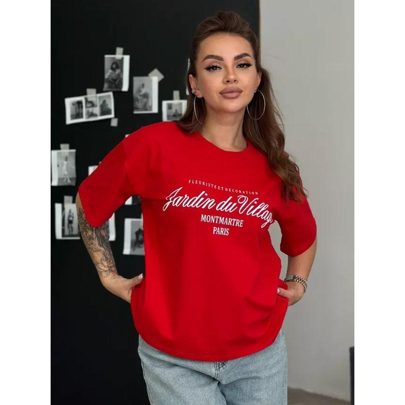 Fashion Style New Arrival Loose Casual Print Letter Cotton T-shirt Loose Printed Cotton T-shirt