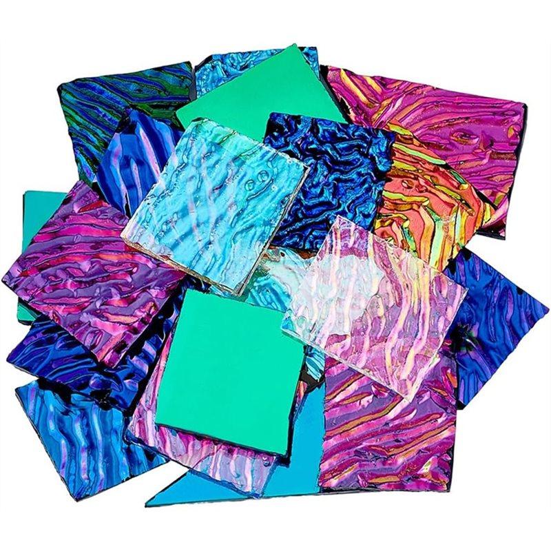 

Fresh Fusible Glass Sheets For Jewelry Making Supplies Crafts 112G Dichroic Glass Scrap Microwave Kiln Art Pieces Mixed Color