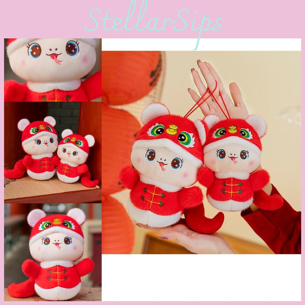 Adorable Plush Toy Snake Doll With Tiger Head Hat Perfect For New Year Celebrations