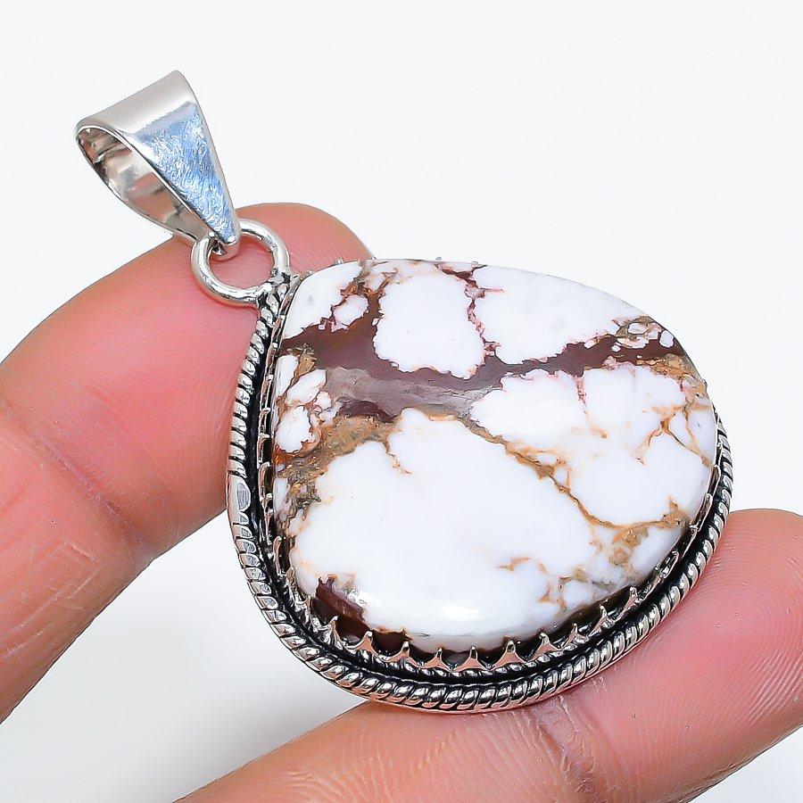 

Wild Horse Gemstone Handmade 925 Sterling Silver Jewelry Pendant 1.97 SU-9955