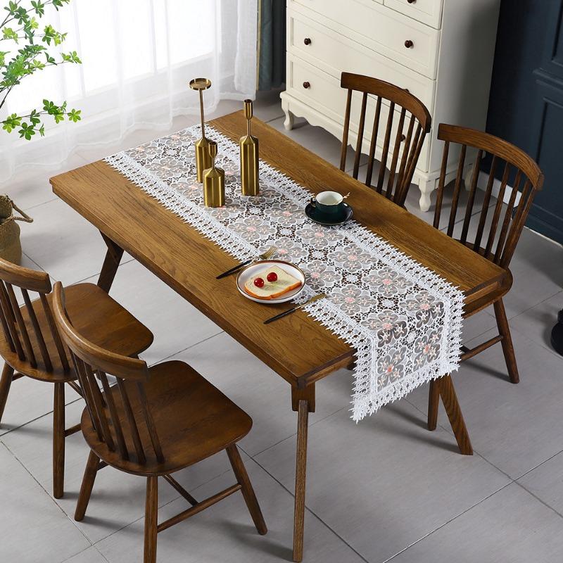 

Lace Table Flag Embroidery Hollowed Out Dining Table Decoration Long Strip Cloth Wedding Party Tablecloth Taplak Meja Cutwork Table Runner Home Decora 40*90cm (15.7*35.4inch)