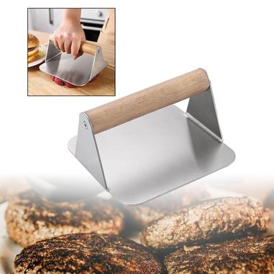 Burger Press Stainless Steel Smasher with Heat Resistant Handle Smooth Kitchen Meat