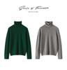 Women’s Cashmere Pile Collar Sweater - High Collar, Knitted, Loose Fit, Slim Inner Layer