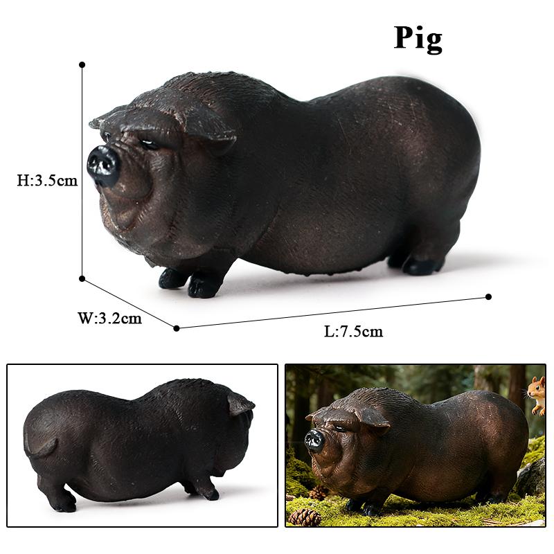 Oenux Poultry Farm Animals Model Simulation Pig Swine Sow Porcupine Boar Action Figures Figurine Lovely Educational Kids Toy