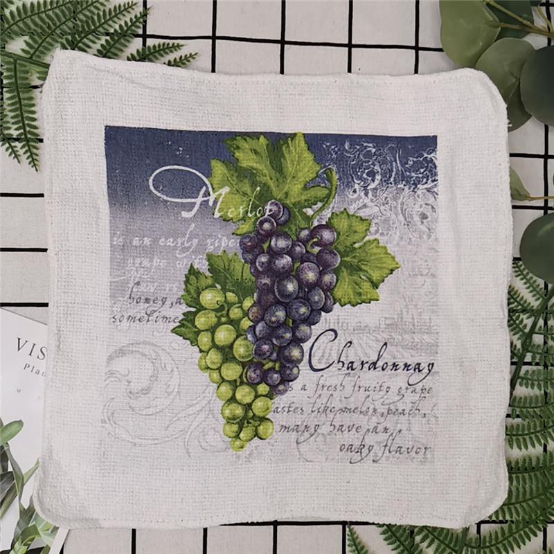 1Pc Small 20x20cm Square Cotton Terry Printed Towel European American Pastoral Flowers Absorbent Kitchen Dishcloth