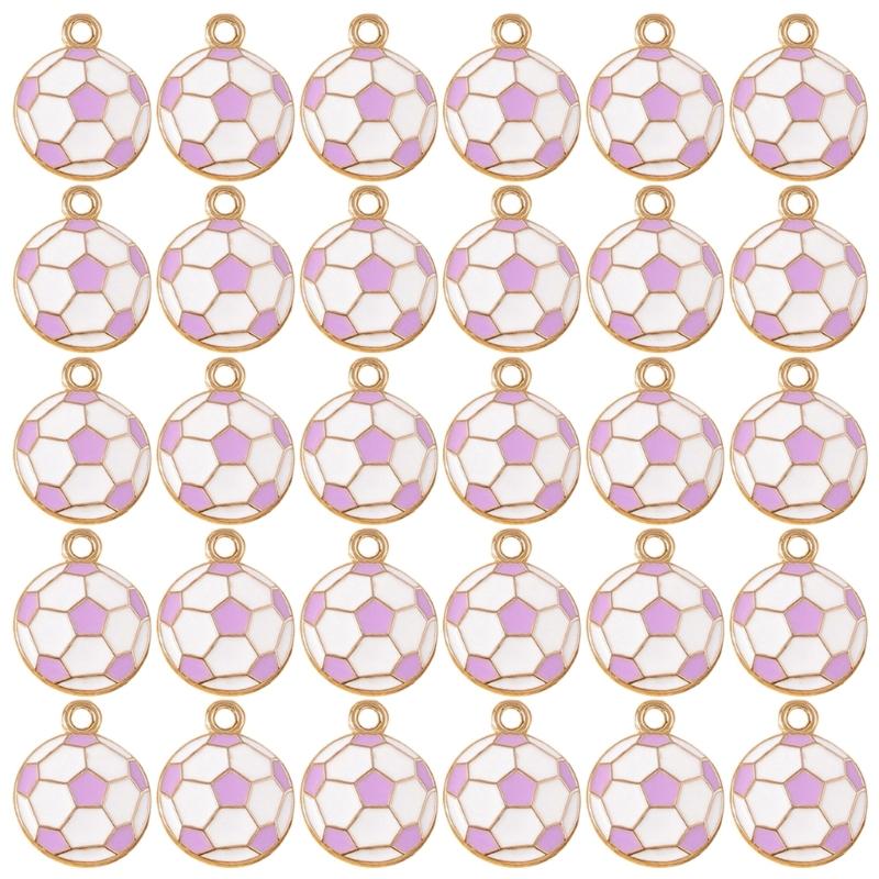 Packung mit 30 Mini-Fußball-Schlüsselanhängern Legierung Emaille Anhänger Für Sportfans DIY Schmuck Bastelprojekte Kompakte Größe Fußball Zubehör