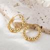 Punk Gold Plated Copper Round Bead Earrings for Women Fashion Big Circle Hoop Earring Engagement Wedding Zircon Gift