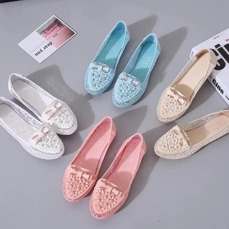 Shoes for Women 2025 New Summer Breathable Solid Vulcanized Shoes Floral Embroidery Bowknot Loafers Non-slip Flower Sneakers