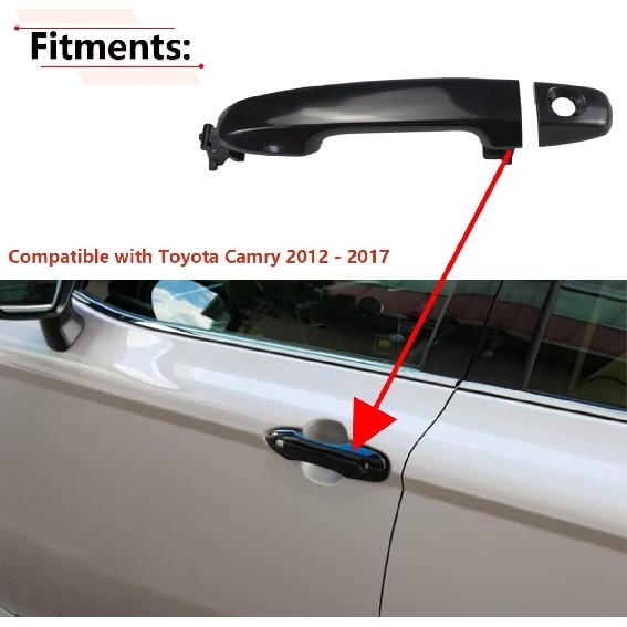 RLB-HILON Exterior Door Handle Compatible With Toyota Camry 2012 2013 2014 2015 2016 2017 Year, For Front Left Driver Side Door