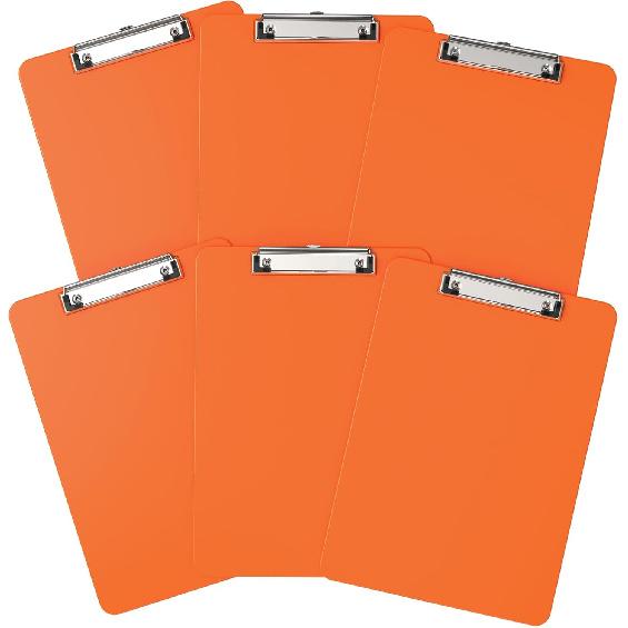 Plastic Clipboards, A4 Black Clip Board 8.5x11 for Classroom, Students, Kid, Woman, Size 9" x 12.5" with Low Profile Clip, Office & School Supply