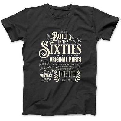 Vintage Birthday Born In The 1960s Built In The 60s T-Shirt Sweatshirt Hoodie Tanktop for Men Women Kids Black