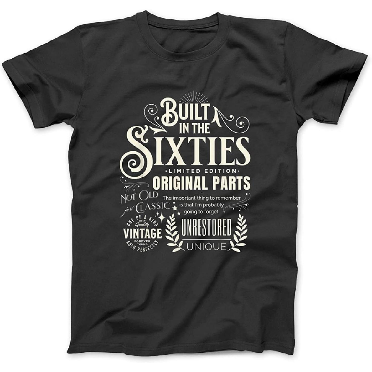 

Vintage Birthday Born in The 1960s Built in The 60s T-Shirt Sweatshirt Hoodie Tanktop for Men Women Kids Black XXXXXL чорний