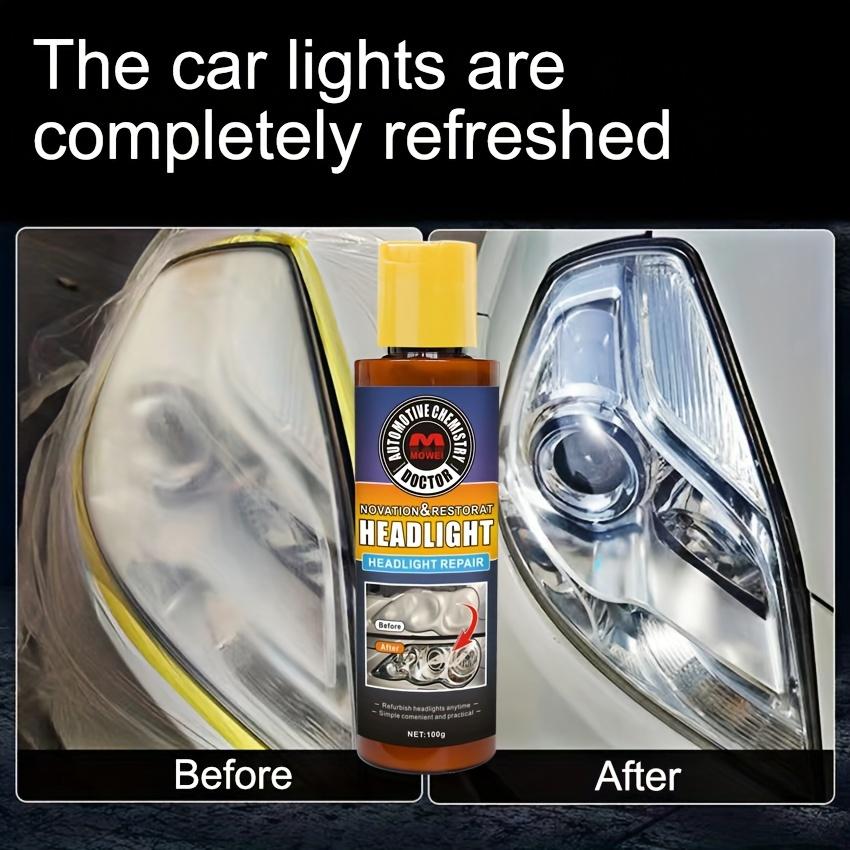 Automotive Headlight Repair Kit - Refurbished Polishing Agent for Removing Yellow, Scratches, and Oxidation. Enhance Brightness