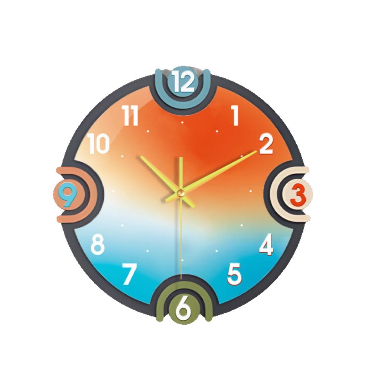 

Настенные часы в скандинавском стиле «легкая роскошь», не требующие сверления, художественные и элегантные настенные часы в кремовом стиле для домашнего использования в гостиной 28*28CM