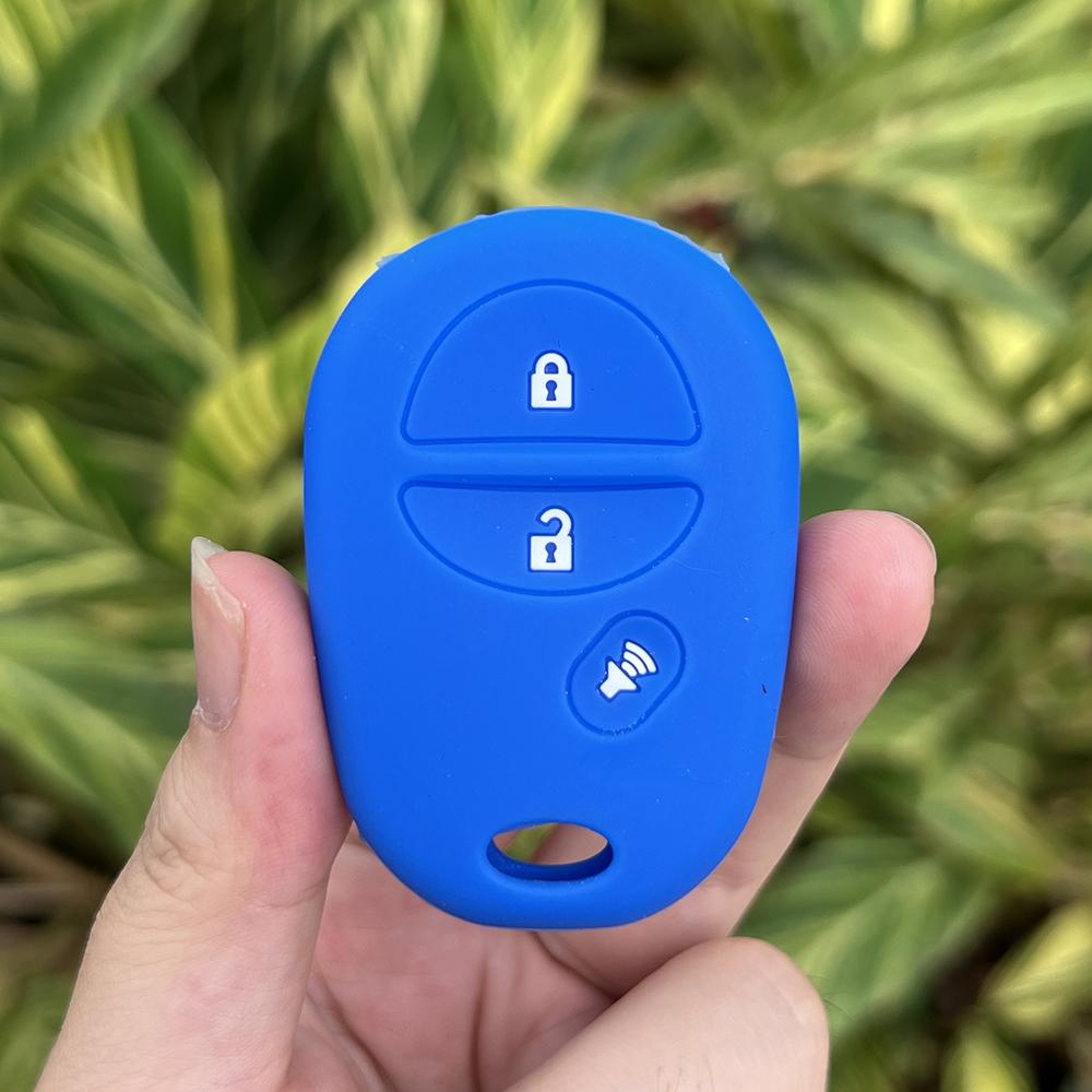 3 Buttons Silicone Car Key Cover Case Skin Protector Holder Rubber Shell for Toyota Sienna Tacoma Tundra Keychain Accessories