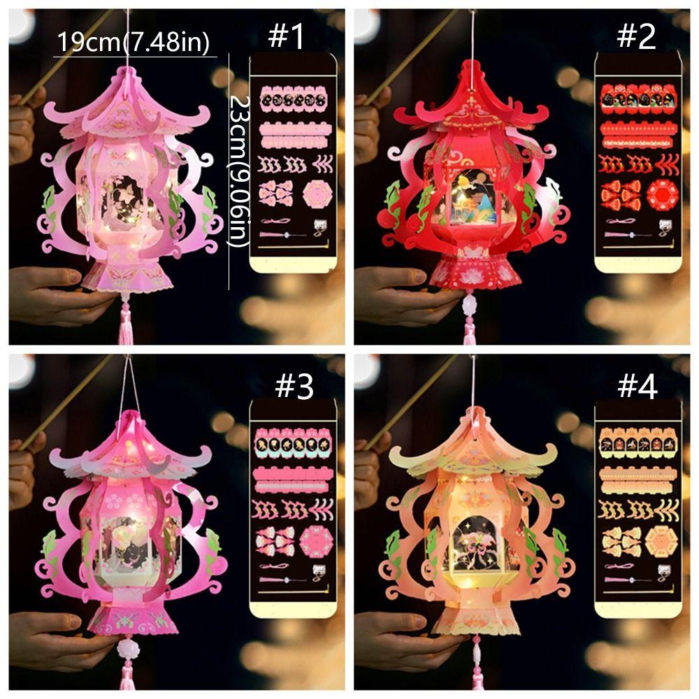 PVC Chinese Portable Lantern Blessing LED Lantern Toys Handheld Lantern  Kindergarten