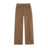 Jeans da Donna Khaki a Vita Alta Gamba Dritta - Stagione Primavera/Autunno 2026 Vestibilità Slim, Stile Americano, Pantaloni Lunghi Larghi Petite