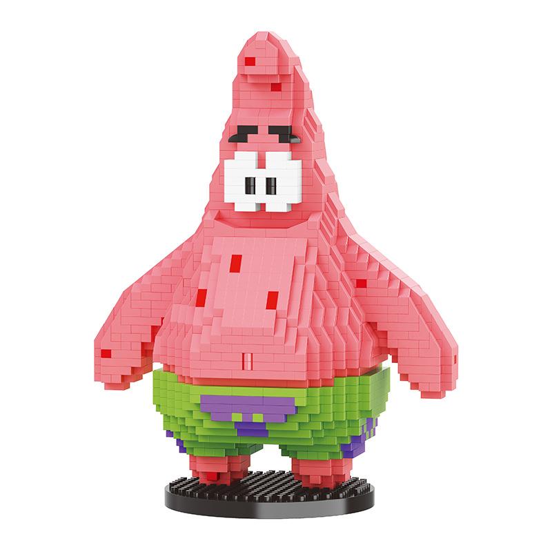 Anime SpongeBob SquarePants Micro Particles Block City Patrick Star Squidward Building Blocks Children Playthings Birthday Gifts