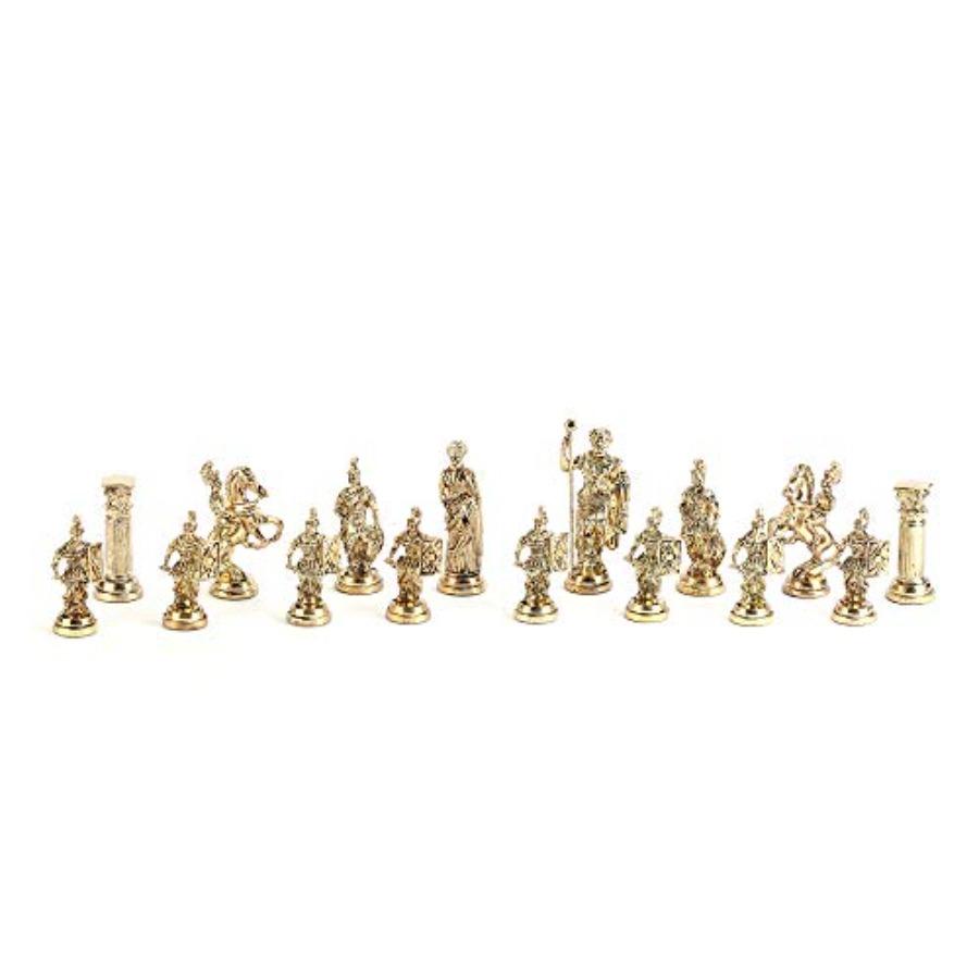 Historical Handmade Rome Figures Metal Chess Pieces Big Size King 4 Inches for Collectors and Decorative Display in Classic Anc