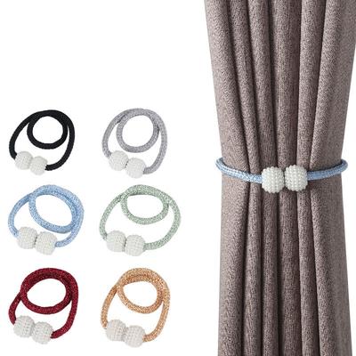 3Pcs Simple Home Magnetic Curtain Tieback Hook Magnetic Buckle Strap Tie Rope Wild Free Punch Bedroom Living Room Curtain Buckle
