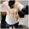 Woven straw bag women's large-capacity new summer leisure backpack student schoolbag travel backpack