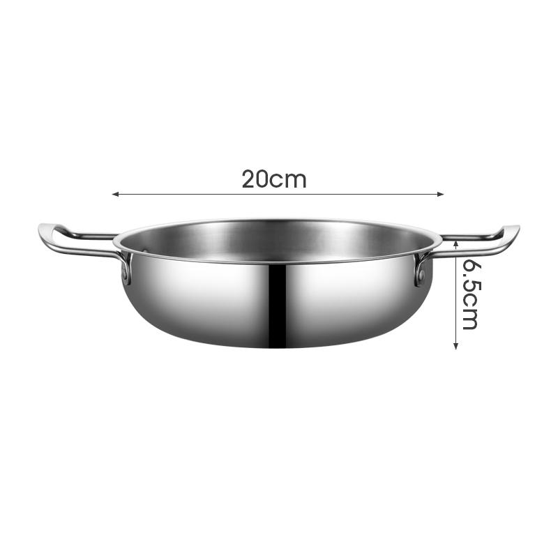 

1Pieces Stainless Steel Dry Pot Instant Noodle Lamian Noodles Pot Seafood Golden Noodle Pot Small Soup Pot Outdoor Tableware срібний