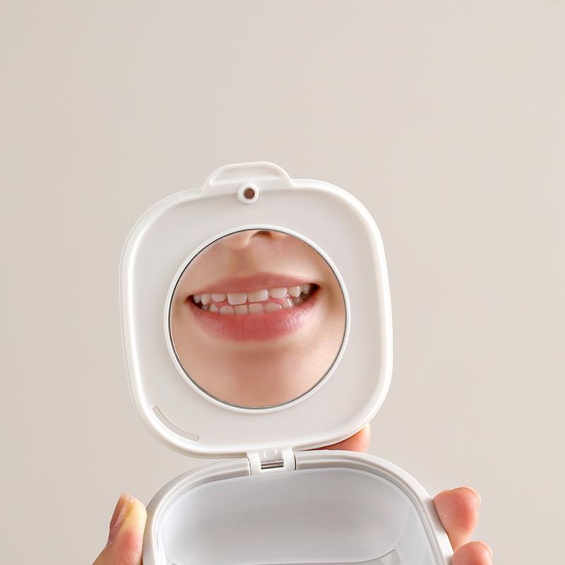 Plastic Orthodontic Appliance Storage Case Magnetic Box Dentures Teeth Retainers Aligners Portable Cleaning Container