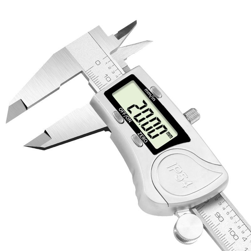 Waterproof High-Precision Digital Vernier Caliper, Stainless Steel, 0-150/200/300mm.