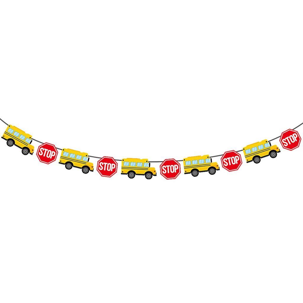 School Classroom Decoration School Bus Pencil Pull Flag Pull Flower Banner