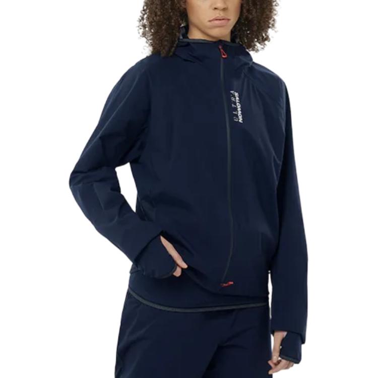 

SALOMON Куртка с капюшоном и застежкой-молнией, длинными рукавами, унисекс, синяя, LC2309900 XS