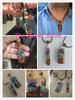2pcs/Set 60x10mm Natural Colorful Crushed Stone Quartz Necklace Resin Wrapped Natural Stone Pendant 55x16mm Jewelry Accessories
