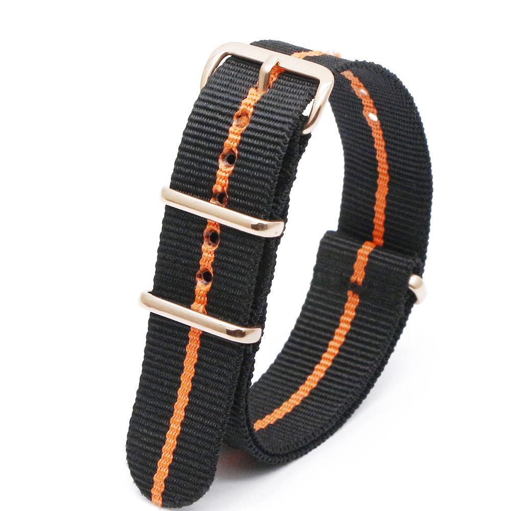 Rose Gold Buckle Nylon Watch Strap - Canvas Replacement for DW Watches