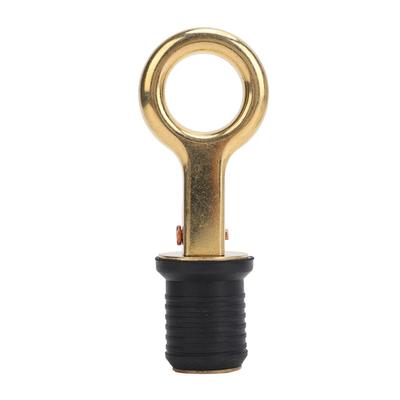 Snap Handle Drain Plug Rubber Brass Twist Design Long Lasting Marine Drain Plug for Boat Yacht Livewell