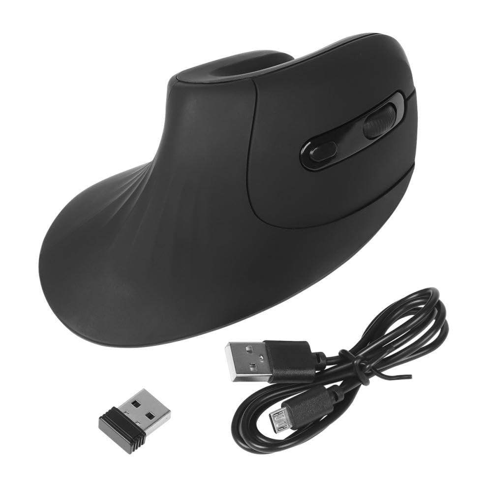 Wireless Vertical DPI USB Compatible with Mouse, 2.4GHz, Ergonomic, Three-Level Adjustment, Type-C Rechargeable, U-Shaped, Forward/Back Buttons,
