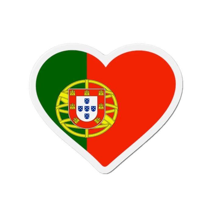 Magnet Hjerte Flagg Portugal - Flerfarget - 8 cm - 50 stk - Syntetisk harpiks - Blandet