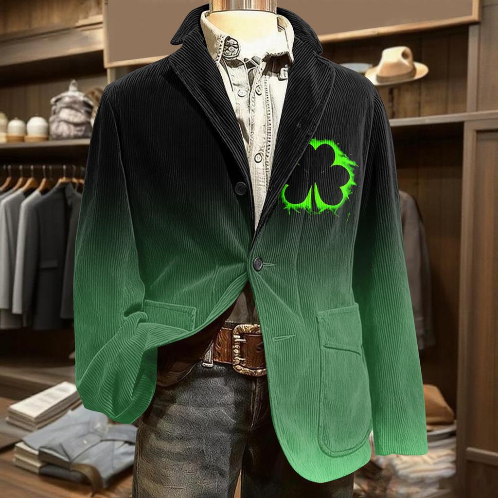Herren Druck Kord Warm Taschen Anzugjacke Cardigan Herren Freizeitanzug