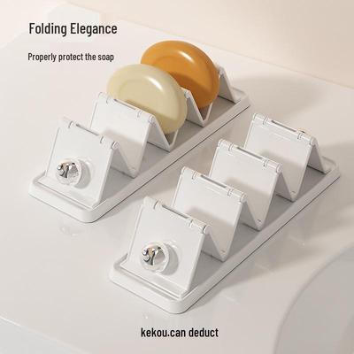 Geometric Ventilated Retractable Soap Tray for Bathroom and Laundry Countertops