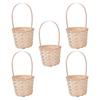 5Pcs Bamboo Weaving Basket Portable Storage Tote Fruit Holder Flower Container Household Organizer Picnic Decoration