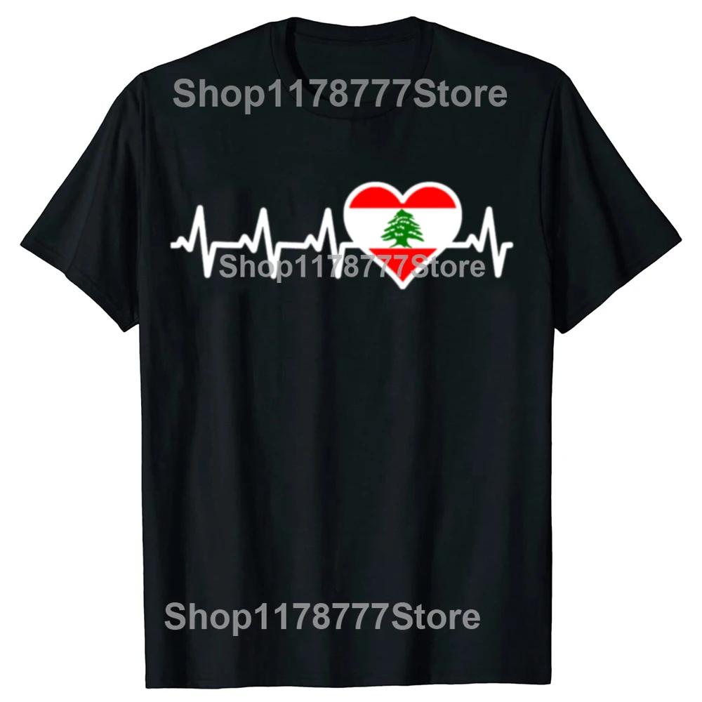 

Новая футболка с принтом флага Ливана и ливанским сердцем, оверсайз, повседневная, с коротким рукавом, винтажная, для пар 4XL