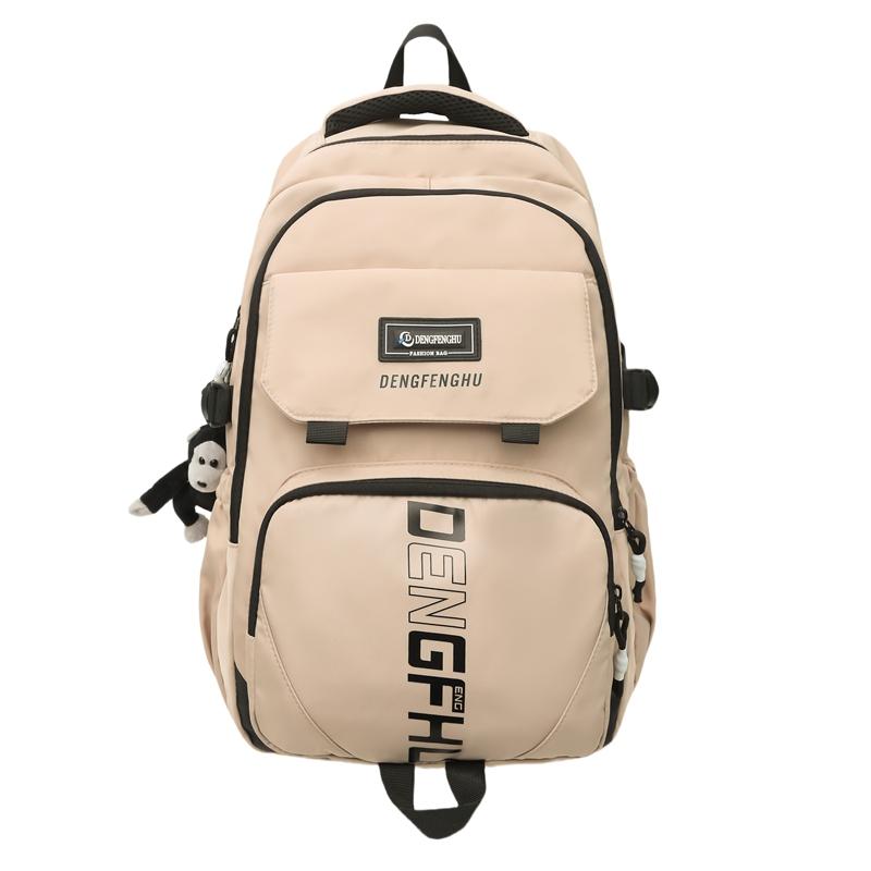 

Large Capacity Backpack Letter Print Unisex Lightweight Travel Backpack хаки