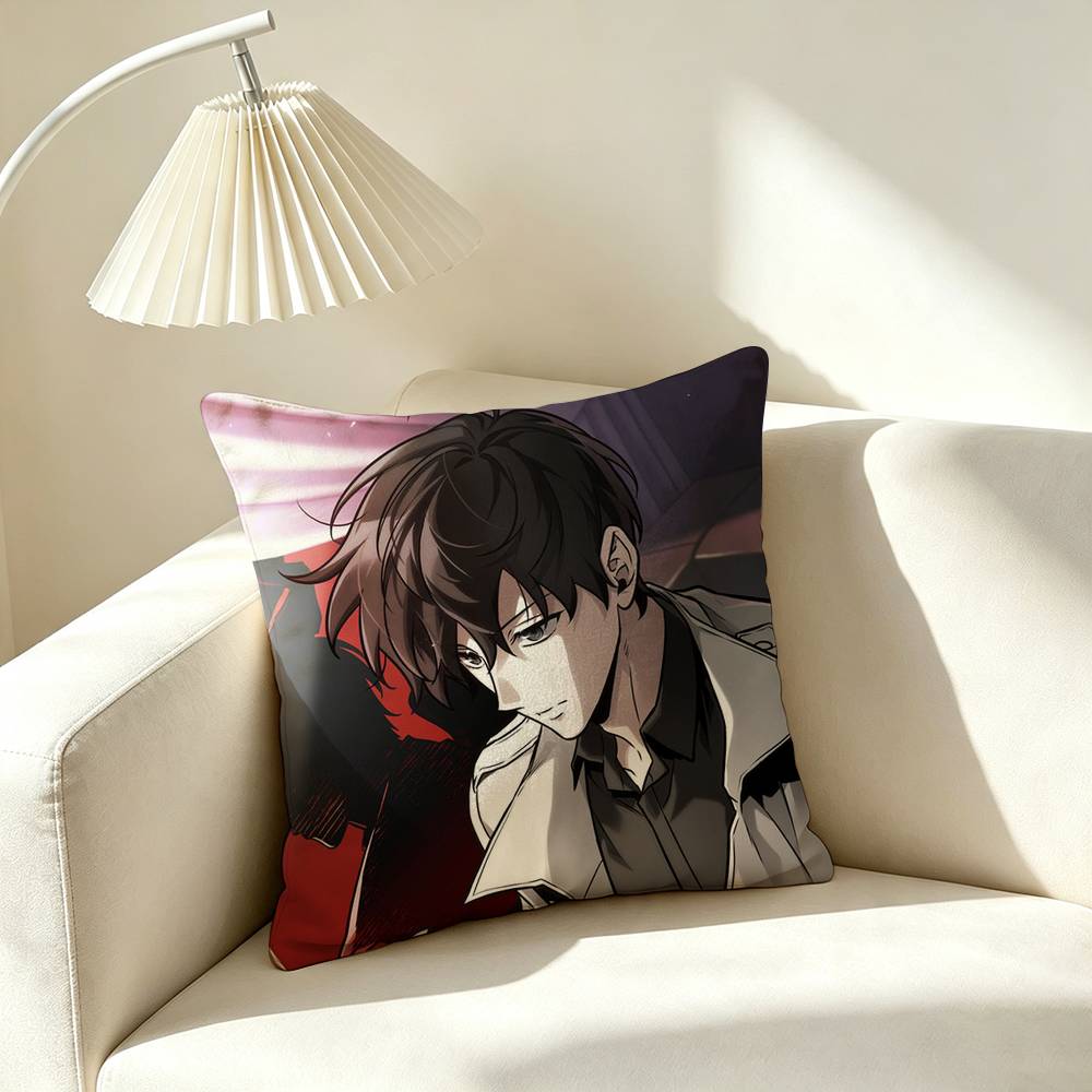 K-Kim Dokja ORV Webtoon Square Double-Sided printed Pillow Case Bedroom Bedside Pillow Sofa Cushion Cover