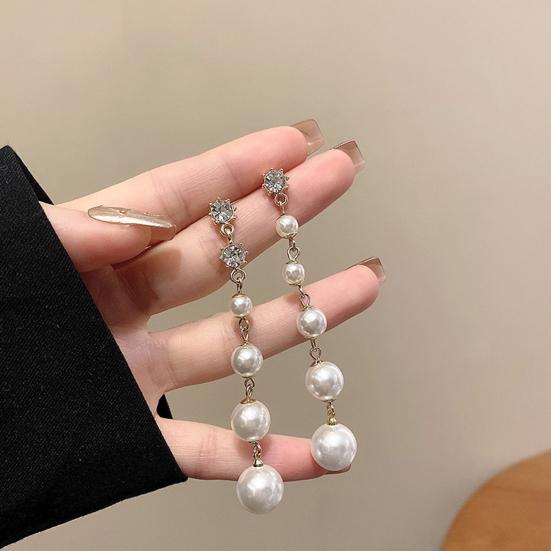 

Yousheng, 1 пара, висячие серьги с кисточками в стиле ретро, ​​инкрустированные стразами, роскошные длинные серьги-гвоздики, ювелирное изделие, подарок