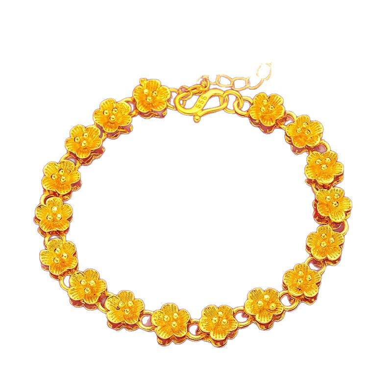 Złoty Sklep Styl Złoty Piasek Śliwkowy Kwiat Bransoletka - Wysokiej Jakości, Modna, Wykwintna, Uniwersalna Damska Bransoletka