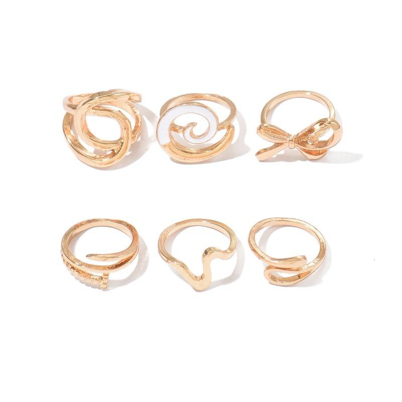 Geometric Rings, Jewelry Women's Irregular Lines Hollow Design Stacked Ring Set