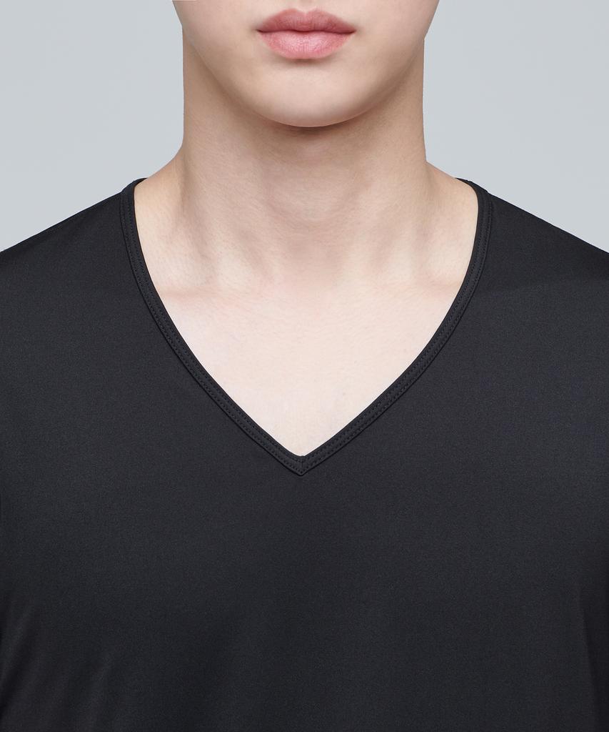 MUSINSA STANDARD [Cooltandard] Men'S V-Neck Undershirt [Black]