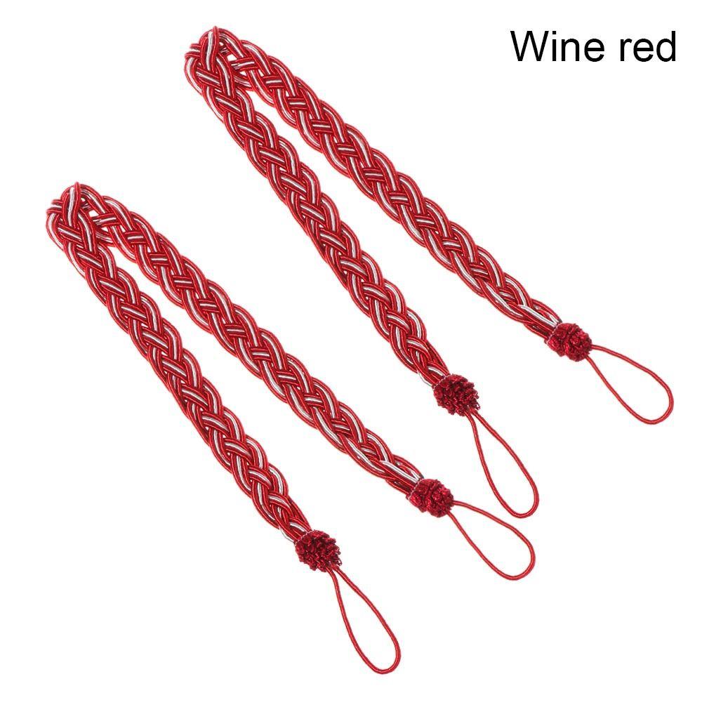 2Pcs/se Simple Curtain Buckle Straps Satin Rope Braided Curtain Tiebacks Practical Home Decor