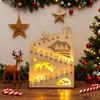 Yousheng Nativity Advent Calendar Rustic Wooden Christmas Countdown Calendar Light-Up Tabletop Xmas Centerpiece for Cabinet Desk Shelf Mantel