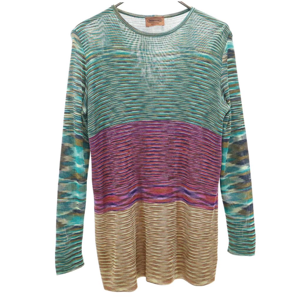 Missoni Made In Italy Overall Handle Long Sleeve Knit 40 Green Women Used