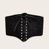 Color Fashion Solid Strap Design Floral Pattern Women Casual Wide Belt For Daily